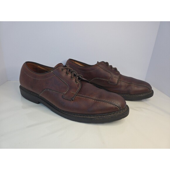 Allen Edmonds MAPLETON Brown Leather Bicycle Toe Derby Shoes USA Men 12 D EUC